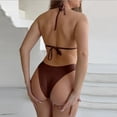 thumbnail image 5 of Womens 3 Piece Sheer Mesh Swimsuits Cover Up Long Sleeve Wrap Tie Crop Tops Mini Skirt Beach Set, 5 of 6