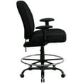 thumbnail image 4 of Flash Furniture HERCULES Series Big & Tall 400 lb. Rated Black Fabric Ergonomic Drafting Chair with Adjustable Back Height and Arms, 4 of 5