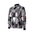 thumbnail image 2 of VISgogo Camisa Retro con Manga de Obispo para Mujer, Color Sólido/Estampado de Leopardo Solapa Blusa de Manga Larga con Botones para Damas, S/M/L/XL/XXL VISgogo moda, 2 of 9