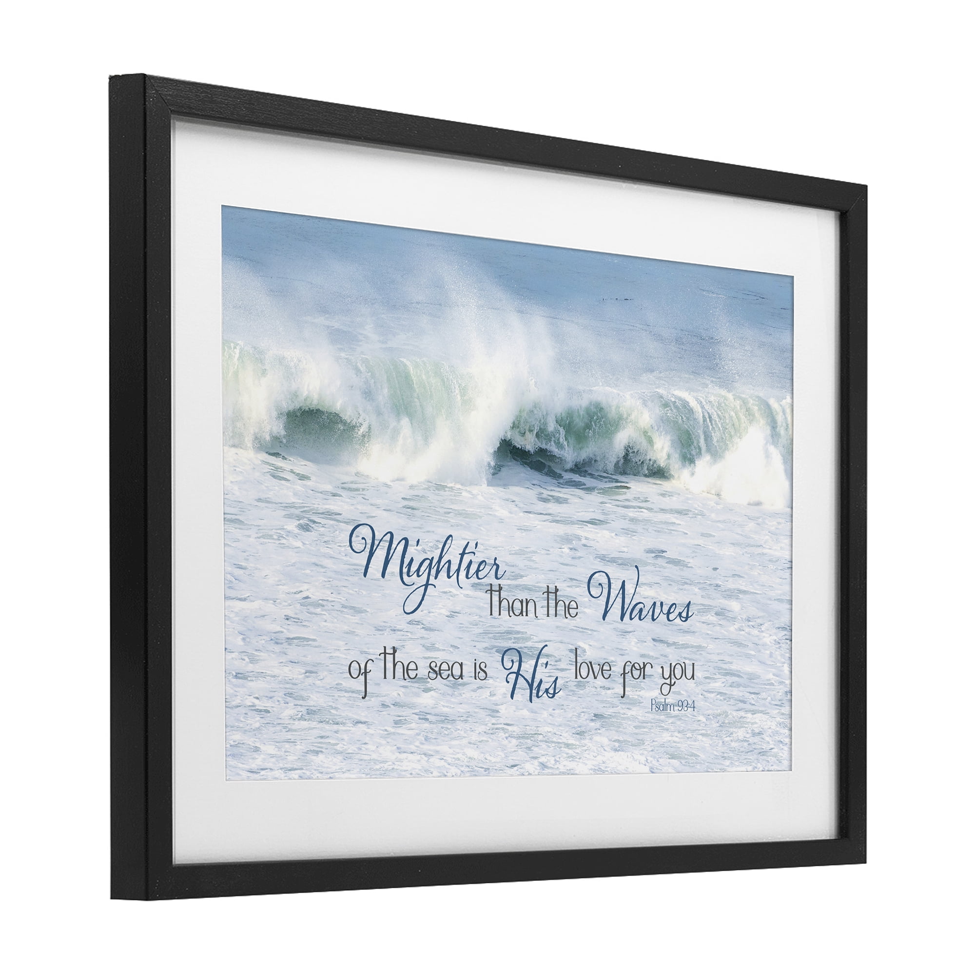 Stupell Industries Mightier Than The Waves Black Framed Print Under Glass, design by Kathy Mansfield