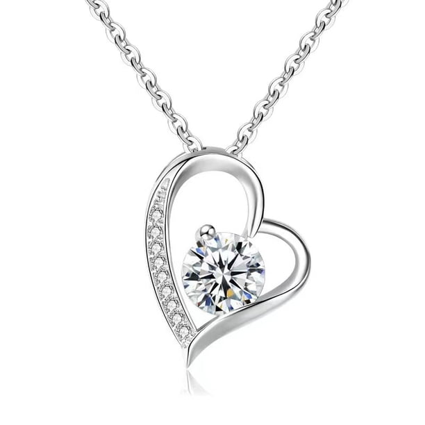 Collar en forma de corazón de plata S925 para mujer, colgante sencillo que combina con todo, cadena de clavícula Mori para mujer, cadena para el cuello