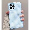 thumbnail image 1 of Case for iPhone 12, Cute Solid Color Curly Wave Shape Shockproof TPU Bumper Phone Case, 1 of 5