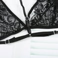 thumbnail image 4 of Topwoner Sexy Women Floral Lace Bra Black Lingerie Bustier Sheer Bralette Unpadded Camis Sleepwear, 4 of 8