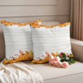thumbnail image 2 of Fall Pumpkin Outdoor Waterproof Pillow Covers, Thanksgiving Maple Leaf Wood Grain Farmhouse Decorative Square Throw Pillowcase Sofa Cushion Sham for Patio/Couch/Chair, 16"x16" 2 Pack, 2 of 8