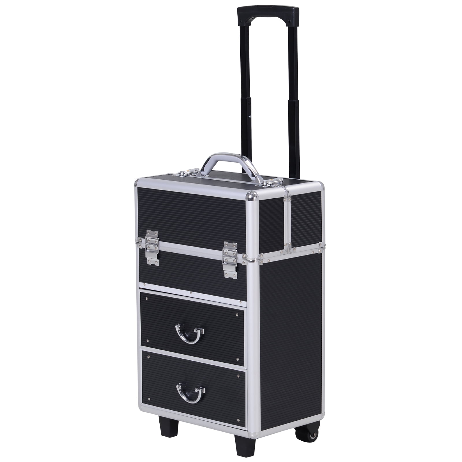 Large Professional Mua Vertical Rolling Full Makeup Travel Train Case