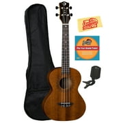 Luna Vintage Mahogany Tenor Ukulele Bundle with Gig Bag, Tuner, Austin Bazaar Instructional DVD, and Polishing Cloth