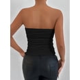 thumbnail image 4 of Women'S Tube Tops Strapless Going Out Crop Tank Top Ruched Bandeau Outfits Sleeveless Y2K Shirts Black L, 4 of 8