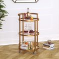 thumbnail image 4 of Henn&Hart 21" Brass Finish Metal/Glass Bar Cart, 4 of 7