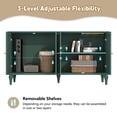 thumbnail image 6 of MROJISC Mid-Century 58" Buffet Cabinet Sideboard with Storage, 4 Doors with Adjustable Shelves, Green, 6 of 9