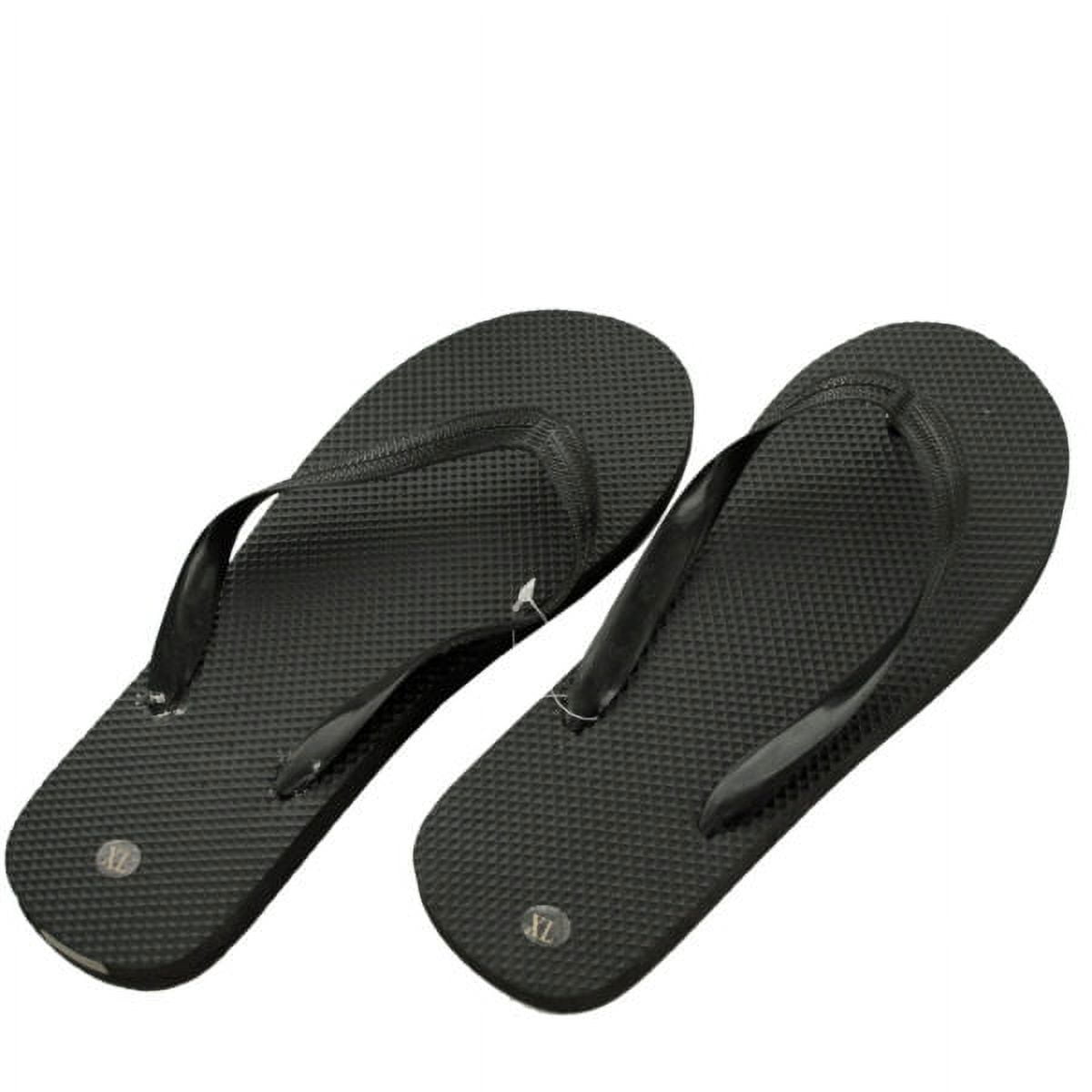 Bulk Buys KL20592 Mens Flip Flop Sandals, Black - Extra Large