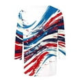 thumbnail image 5 of American Flag Women Shirt Women Red White and Blue Shirt 4th of July T Shirt Women 4th of July Women Tops Womens 4th of July Tees Casual Crewneck 3/4 Sleeve Loose T Shirt Ladies Blouses Shirts, 5 of 5