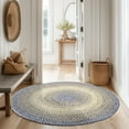thumbnail image 2 of Super Area Rugs Braided Rug Round 10ft Farmhouse Kitchen Rug - Ridgewood Braided Rug for Living Room - Reversible - Indoor/Outdoor - Made in USA - Blue/Beige, 10' Round, 2 of 18