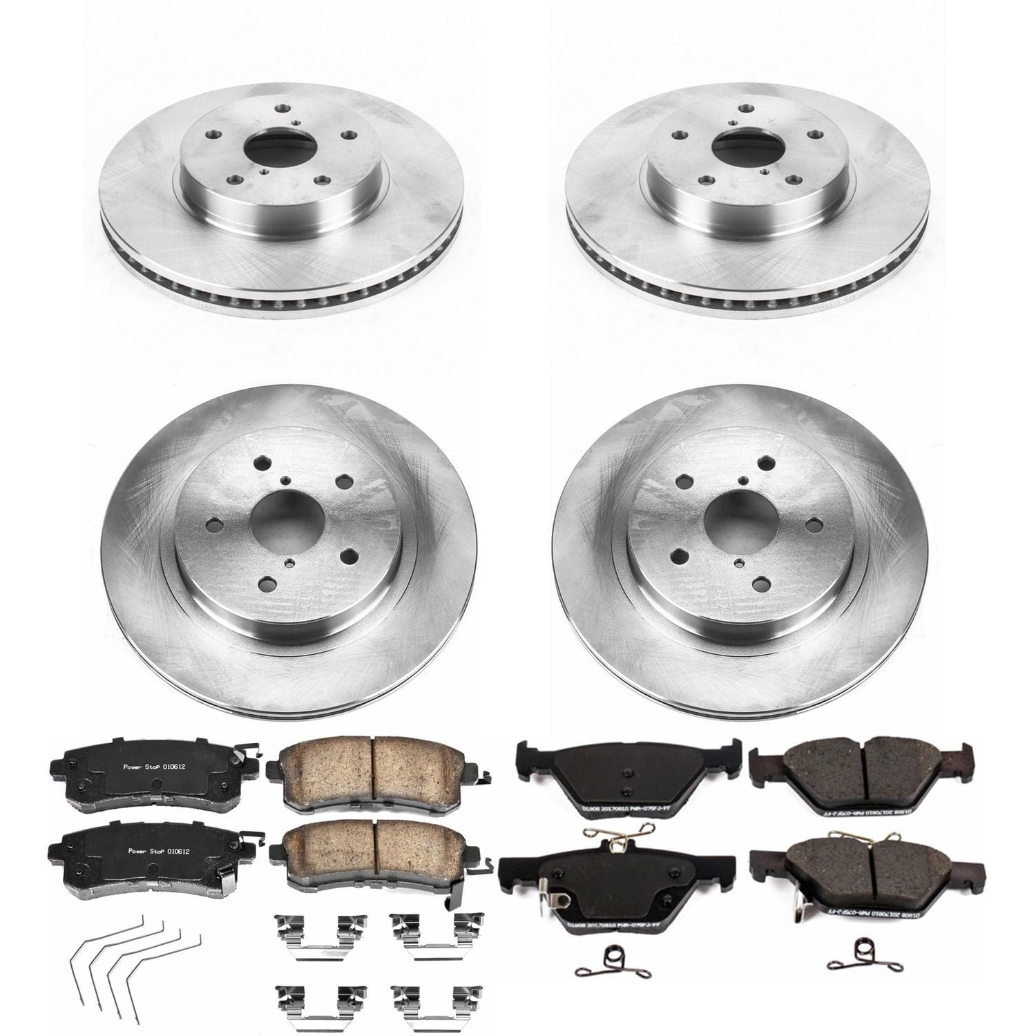 PowerStop Front and Rear Stock Replacement Brake Pad and Rotor Kit Fits: SUBARU Select Models KOE7357