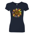 thumbnail image 3 of Sunflower Animal Print Fashion Womens Slim Fit Junior Tee, Navy, Medium, 3 of 5