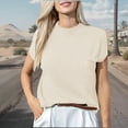 thumbnail image 2 of cfhntfmh Womens Short Sleeve Sweater Spring Summer Round Neck Pullover Ribbed Knit Sweater Vest Tops with Pocket, 2 of 6