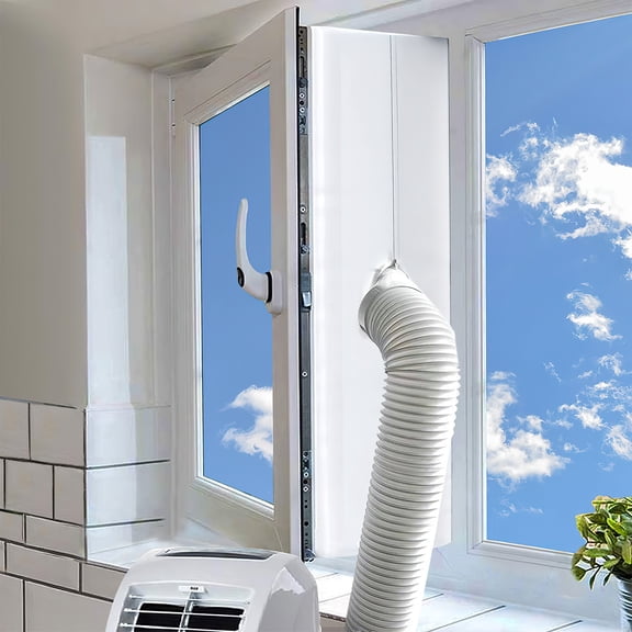 400CM(157") Window Seal Kit, Casement AC Window Vent Seal Kit, Sealing Effect Waterproof Window Seal Kit, Easy Installation, Fit for Single&Dual Hose 1~6in Portable Air Conditioner, Tumbler Dryer
