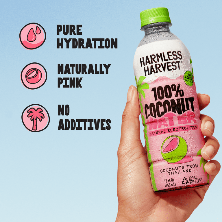 Harmless Harvest Shelf-Stable 100% Coconut Water, 12 fl oz, 6 Pack photo 3