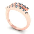 thumbnail image 2 of 0.235 ctw Wedding Band for Women - 14K Rose Gold Blue Moissanite Stackable Eternity Ring, 2 of 6