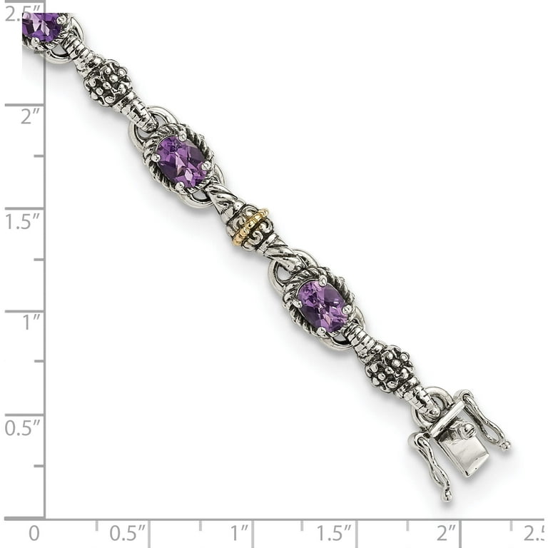 14K/Silver Two-Tone Sterling Silver With 14K Amethyst