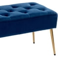 thumbnail image 6 of Wubio Button-Tufted Ottoman Bench, Upholstered Bedroom Benches Velvet Footrest Stool Dining Bench Accent Bench for Entryway Dining Room Living Room Bedroom, Dark Blue, 6 of 9