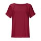 thumbnail image 4 of Blusa superior de lino y algodón con estampado de manga corta y cuello redondo con borlas para mujer Pompotops  hkajfhjk469293, 4 of 8