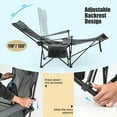 thumbnail image 5 of Aimee Lii Camping Lounge Chair with Detachable Footrest Adjustable Backrest, Portable Folding Chair, Gray, 5 of 8