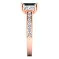 thumbnail image 3 of 1.88 ct Emerald Cut Natural London Blue Topaz Three-Stone Engagement Ring for Women in 18K Rose Gold, 3 of 5