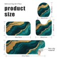 thumbnail image 3 of Green and Gold Marble Pattern Bathroom Rug Set 4 Piece,Includes Contour,Lid Cover,Bath Mat,Non-Slip Extra Soft Absorbent Washable, 3 of 5