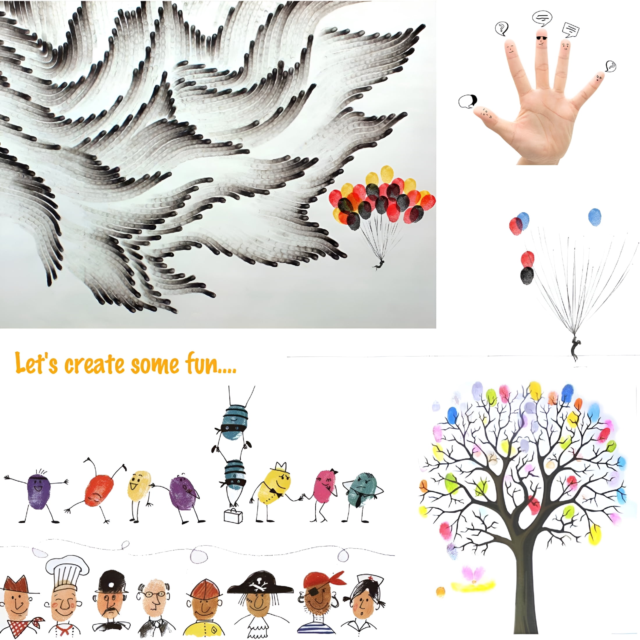 CCOCC Large Ink Pad Stamps Diy Color,8 Colors Rainbow Finger Ink Pad for Kids(Pack of 8)