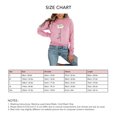 thumbnail image 4 of Camisa De Manga Larga Estampada Cuello Redondo Ajuste Casual Moda Elegante Mujer Camiseta para Citas Rosa XXL, 4 of 4