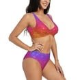 thumbnail image 2 of Daiia Holiday Shiny Women's Bikini Set Two Piece Swimsuit High Waisted Bikini Adjustable Straps Bikini Perfect for Beach, Pool, and Summer Vacation-Large, 2 of 9