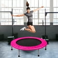 thumbnail image 3 of Gymax 38'' Folding Mini Trampoline Fitness Rebounder w/ Safety Pad Pink, 3 of 10