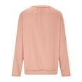 thumbnail image 5 of Miluxas Womens V Neck Long Sleeve Shirts Pleated Tops Fall Dressy Solid Color Casual Blouses Rose Gold M(M), 5 of 8