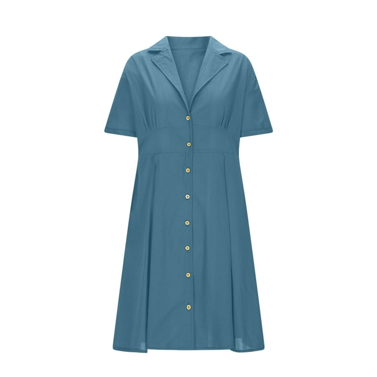 blue dress for baby girl Lillian Linen Shift Dress