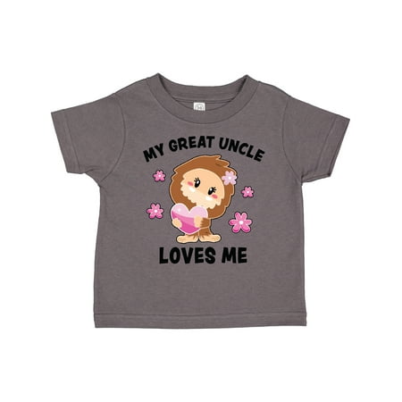 

Inktastic My Great Uncle Loves Me with Bigfoot Gift Toddler Toddler Girl T-Shirt