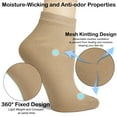 thumbnail image 3 of NevEND Women's Breathable & Lightweight Performance Cotton Ankle Socks, Beige, 6-Pack, 3 of 6