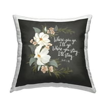 Stupell Industries Spiritual Scripture with Florals Decorative Printed Throw Pillow Design by House Fenway.