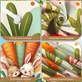 thumbnail image 4 of Cartoon Bunny Easter Bunny Banner Colorful Polka Dots Welcome Display Easter Egg Design Cute Rabbit Carrot Backdrop for Easter Party Spring Celebration Kids Event, 4 of 9