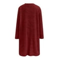 thumbnail image 4 of UJNDER Women's Solid Color Crewneck Sweatshirt Dress Long Sleeve Pocket Warm Winter Casual Pullover Sweatshirts for Women Wine XXL, 4 of 6