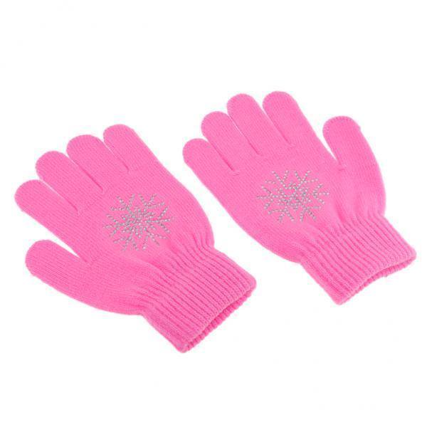 2x Guantes de patinaje para niñas y niños Guantes elásticos Guantes de punto térmico con de imitación transparentes Rosa Azul Blanco Negro F Sunnimix Guantes de punto para niños