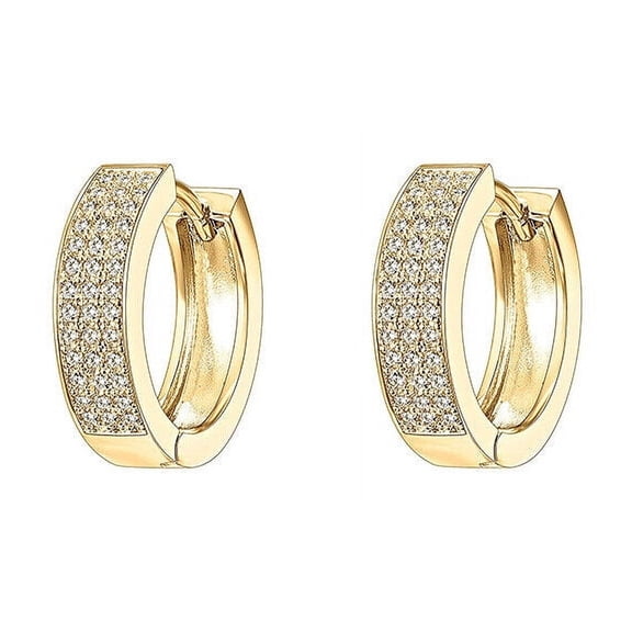 Men's Huggie Earrings Hoop Natural 2Ct Moissanite Diamond in 14K Yellow Plated Gold