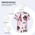 thumbnail image 4 of Daiia Eiffel Tower and Butterflies Mens Baseball Jersey Button Down Shirts Short Sleeve Sports Uniforms-4X-Large, 4 of 9
