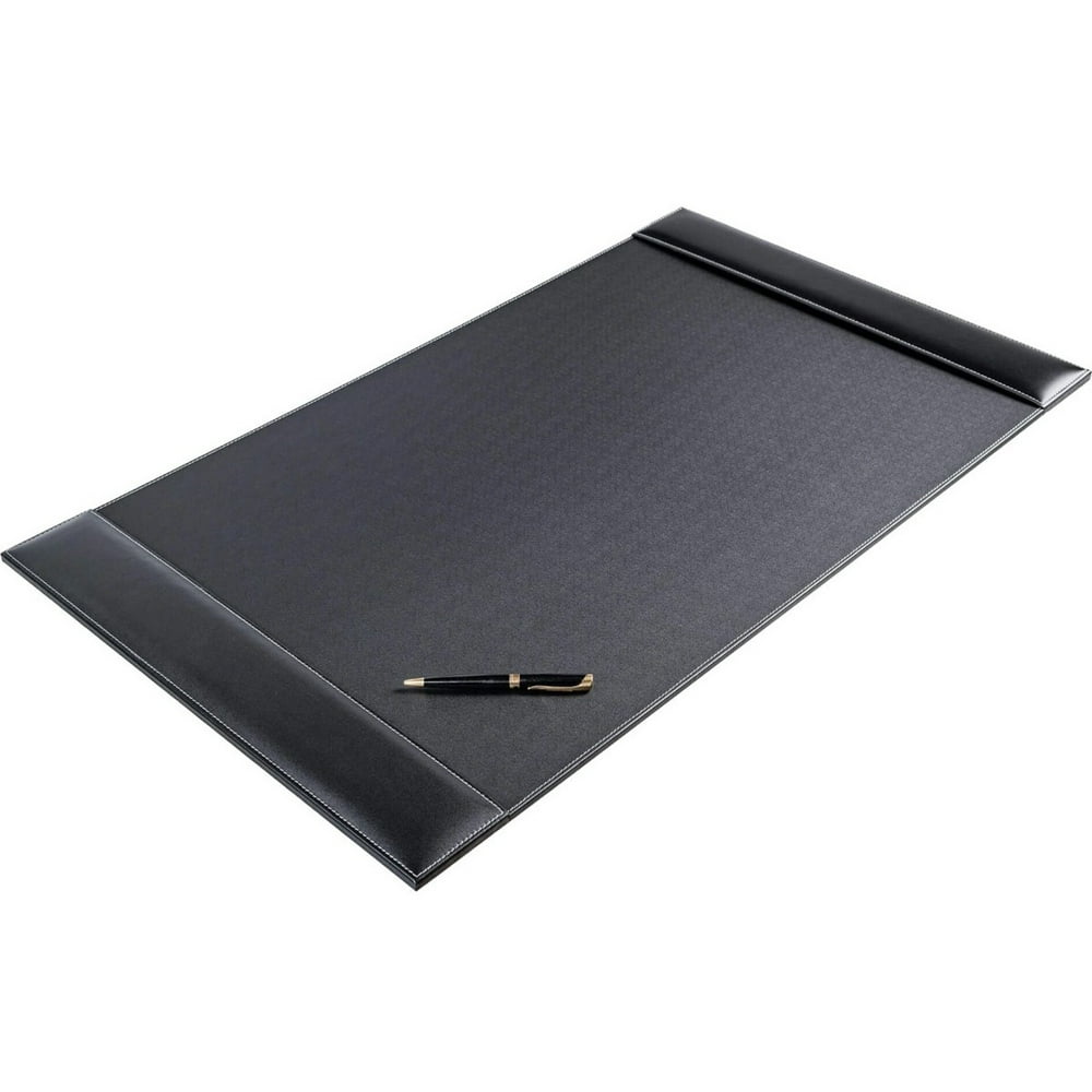 Rustic Black Leather 34" x 20" SideRail Desk Pad