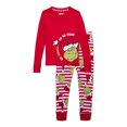 thumbnail image 3 of Dr. Seuss Unisex Kids Grinch Matching Family Pajama Set, 2-Piece, Sizes 6-12, 3 of 6