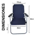 thumbnail image 2 of Silla Plegable de Playa CJR Camping Exterior Resistente y Cómoda azul marino, 2 of 6