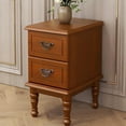 thumbnail image 1 of Table de Chevet Étroite, Table Basse avec 2 Tiroirs de Rangement, Table à Collation, Table de Chevet pour Chambre, Table d'Appoint pour Sofa (Jaune, 30 cm), 1 of 9