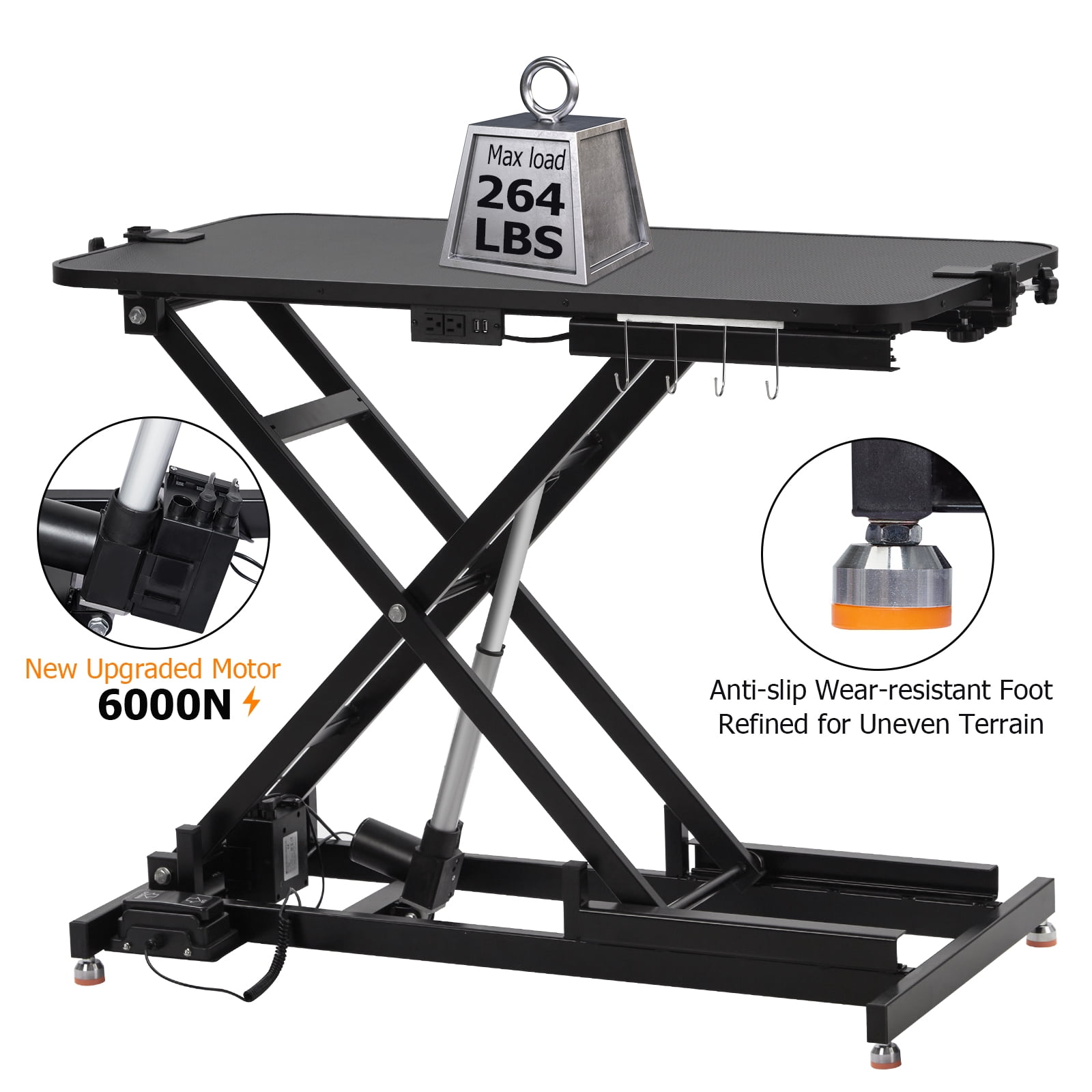 COZONY Electric Pet Grooming Table with Gantry Crane Set, 264 Lbs Load Limit