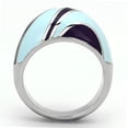 thumbnail image 3 of High polished (no plating) Stainless Steel Ring with Epoxy in Multi Color for Women Multi Color Stone Color Style TK835 Size 8, 3 of 4