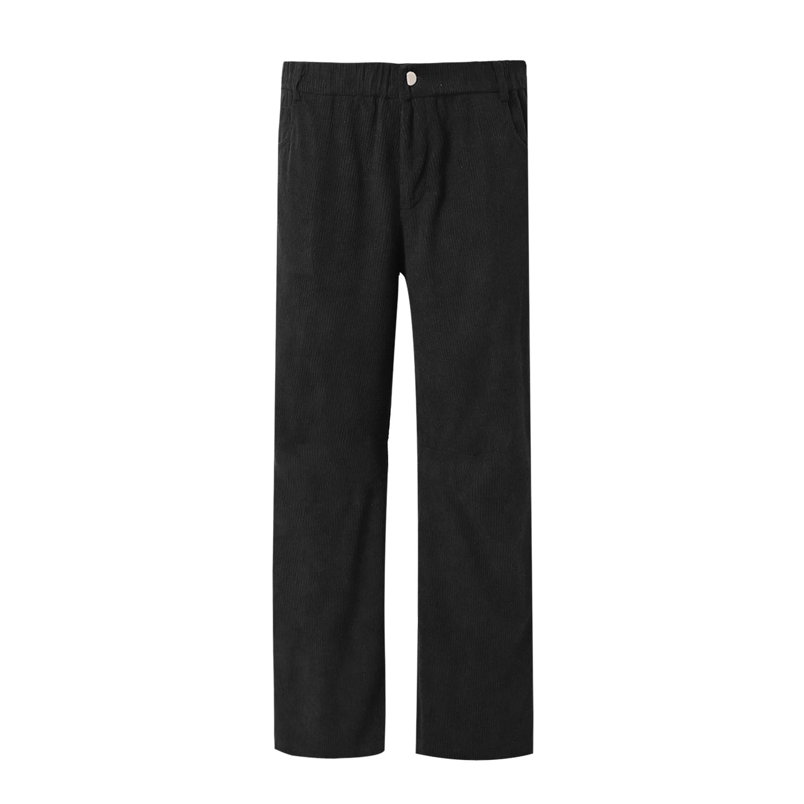 Pantalon Femme Velours Côtelé – Taille Mi-haute élastique, Coupe Décontractée Jambes Larges, Avec Poches - 6