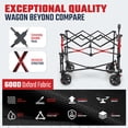 thumbnail image 2 of 400L Large Capacity Folding Double Decker Wagon with Brakes, 50" Extra Long Extender Cart, 500lbs Heavy Duty Collapsible Wagons, All-Terrain Big Wheels for Camping, Sports, Shopping. Blue, 2 of 8